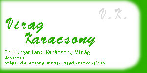 virag karacsony business card